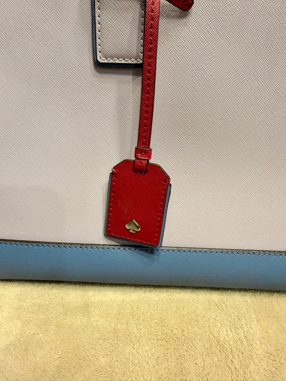 Kate Spade Staci Medium Satchel Colorblock Saffiano Leather Crossbody NWOT - Picture 3 of 7
